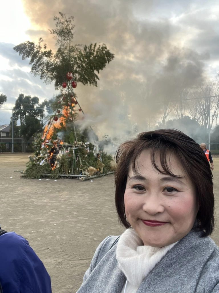 上麻生町内会のどんど焼き